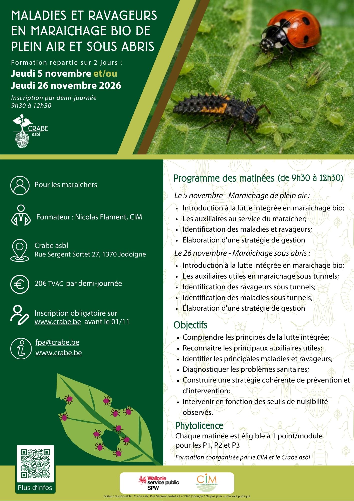 Maladies et ravageurs en maraichage bio de plein air - Fiche informative